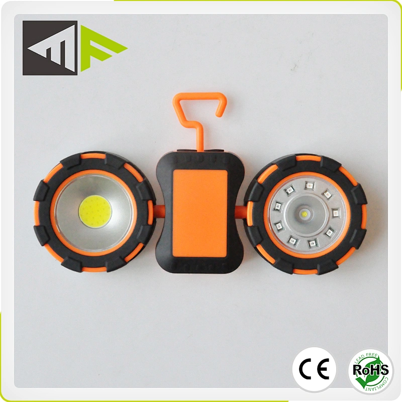 360° Positioning Dual COB Folding Utility Work Lights With Magnets and Mounting Hanger