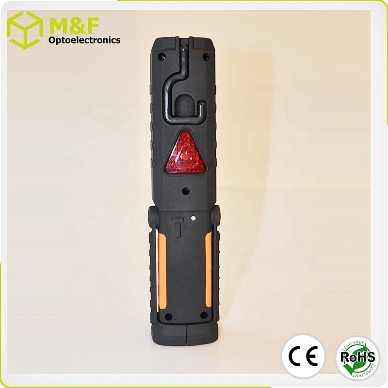 Mechanic COB Led Work Light Magnet Inspection Hand Tool Rechargeable With Triangle Red Flashing LED