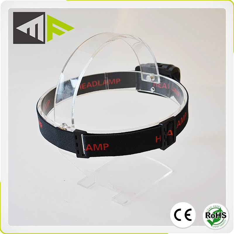 3W Light Weight Portable Size 3W Plastic Headlamp with 3 AAA Cells