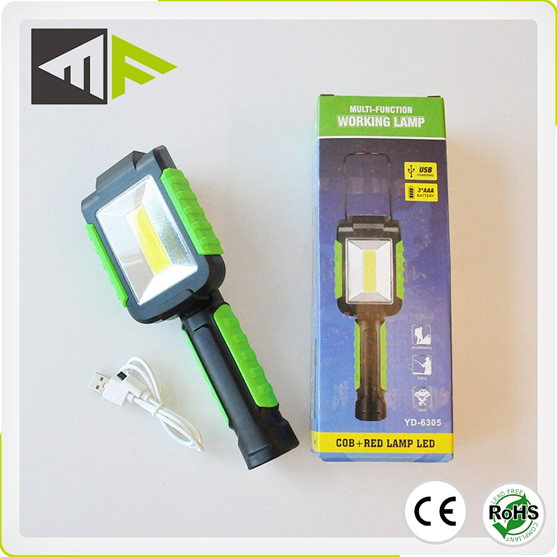 5W Flexible Magnetic Folding Cob Work Light Portable Work Shop Light Led Lamp AAA Battery