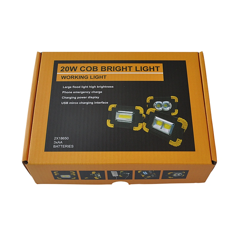 Solar Rechargeable Multifunctional Dual LED Flood Working Light Portable Spotlight Beam with Power Bank