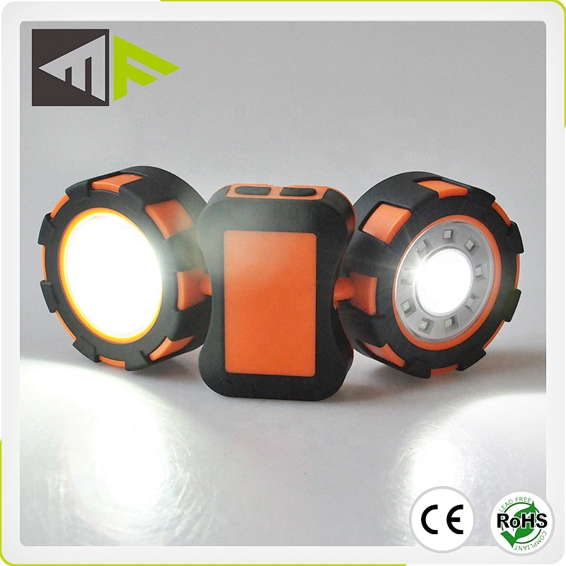 360° Positioning Dual COB Folding Utility Work Lights With Magnets and Mounting Hanger