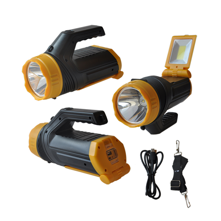 Portable Multi-function Long Range High Power Hunting Boat Searchlight with Foldable Flood Light Panel