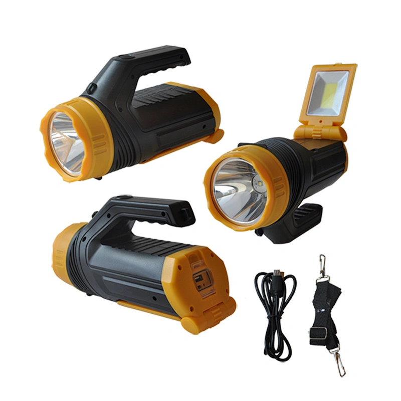 Portable Multi-function Long Range High Power Hunting Boat Searchlight with Foldable Flood Light Panel