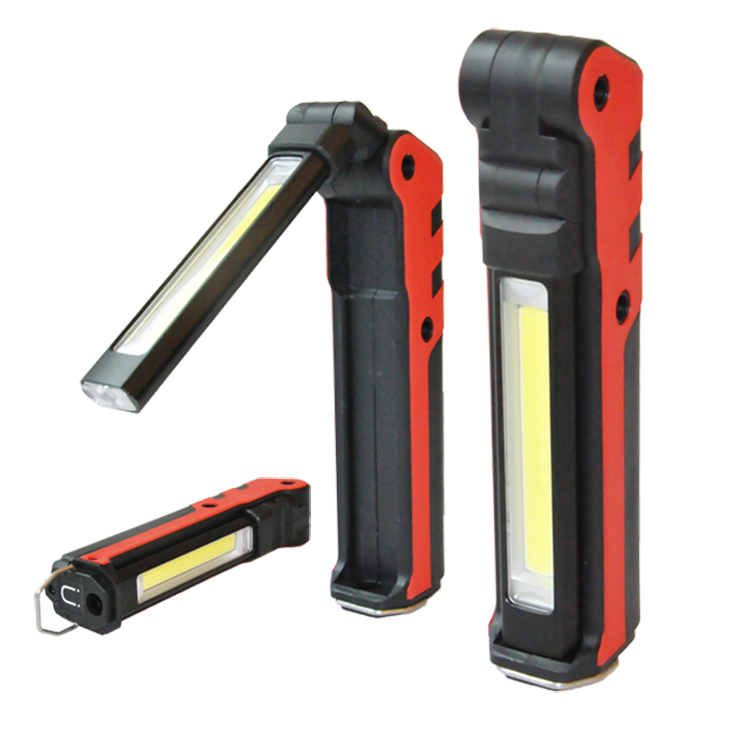 2 Work Ways New COB LED Temporary Work Light Retractable Magnetic Base and Foldable Flashlight