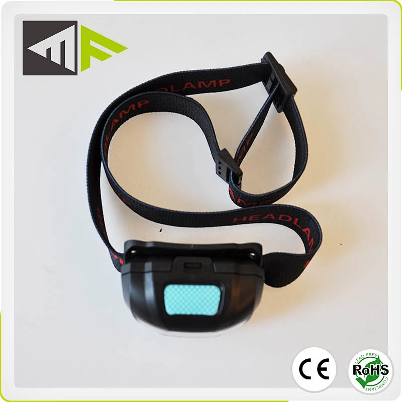 3W Light Weight Portable Size 3W Plastic Headlamp with 3 AAA Cells