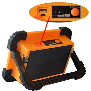 Solar Rechargeable Multifunctional Dual LED Flood Working Light Portable Spotlight Beam with Power Bank