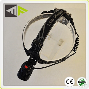250 Lumens LED Mining Cap Lamp Headlamp Aluminum Housing Zoomable Focus