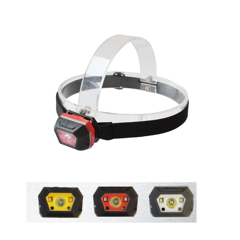 Small IPX6 Waterproof Rubberized LED USB Motion Sensor Light Headlight with Red Light