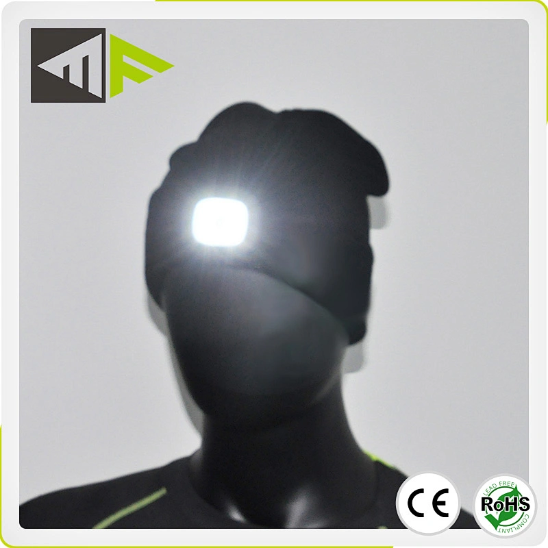 Winter Season Warm Bright Rechargeable Head Led Lights Hat Knitted