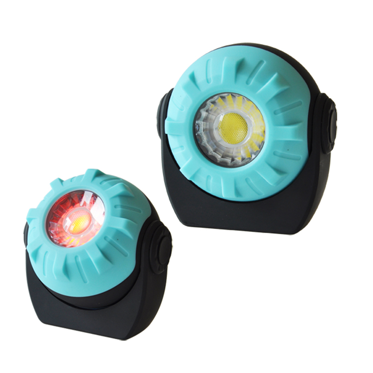 5W Rechargeable 360 Degree LED Round Magnetic Base LED COB Work Light with Red Flash