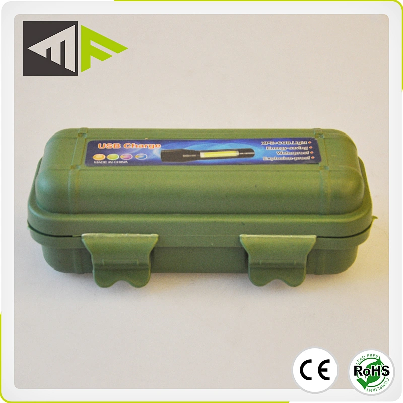 1W LED+3W COB Small Size Portable Rechargeable Tactical Torch Zoomable Focus Torch