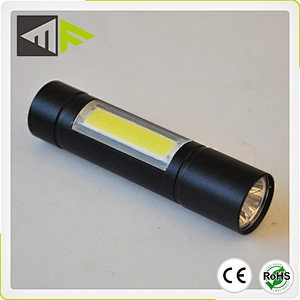 1W LED+3W COB Small Size Portable Rechargeable Tactical Torch Zoomable Focus Torch
