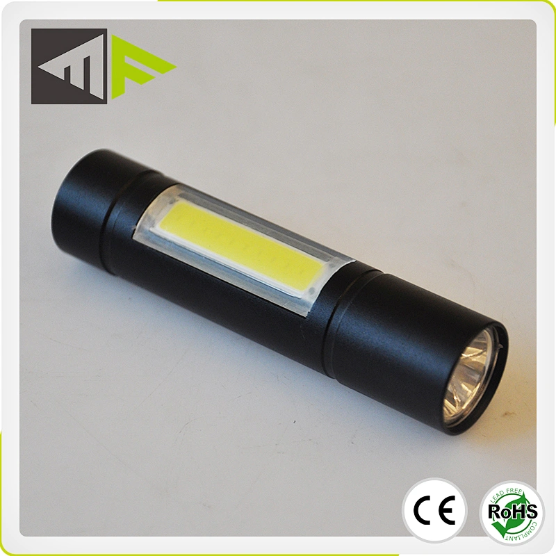 1W LED+3W COB Small Size Portable Rechargeable Tactical Torch Zoomable Focus Torch