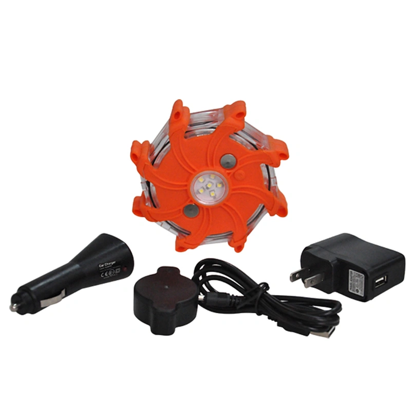Safety road magnetic led emergency charging light rechargeable