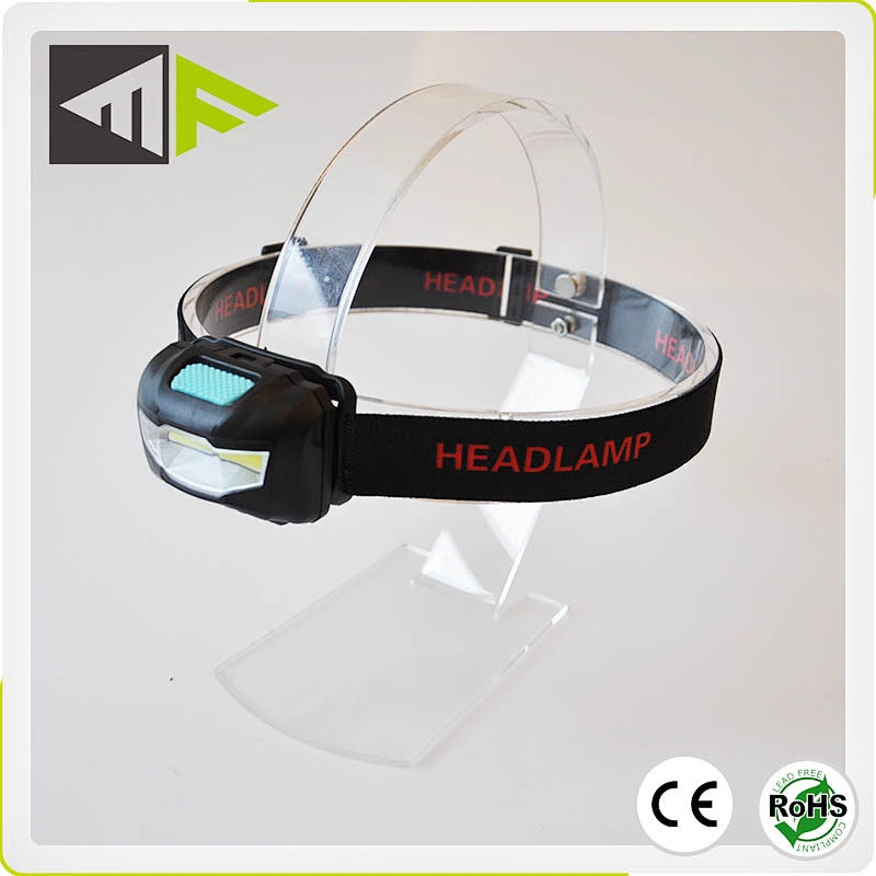3W Light Weight Portable Size 3W Plastic Headlamp with 3 AAA Cells