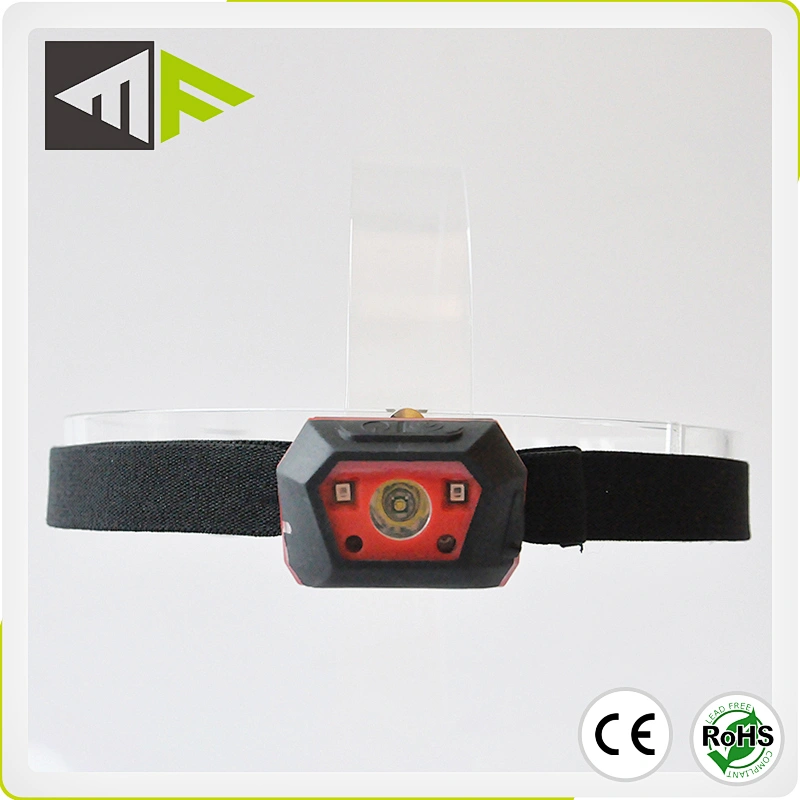 Small IPX6 Waterproof Rubberized LED USB Motion Sensor Light Headlight with Red Light