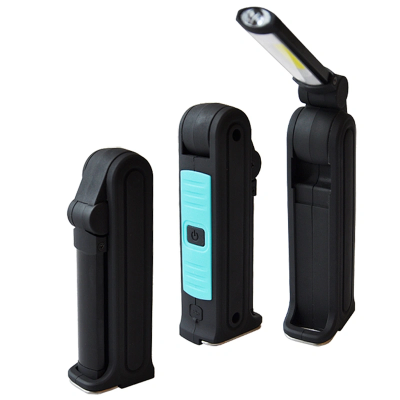 Rechargeable 90 Rotation Led Inspection Folding Magnetic COB Working Light with Hanger