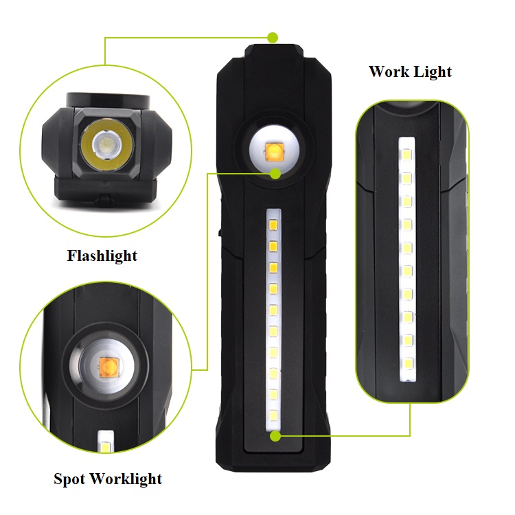 4000K Warm White High CRI Detailing Inspection Light Torch Rechargeable Color Match Work light with Rotating Magnetic Stand