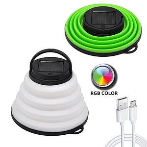 Fishing Camping Solar Lanterns Rechargeable Color LED Camping Light Extendable