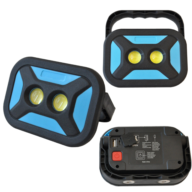 Small Size 10Watt Twin COB LED Temporary Work Light Recharge Area Flood Lights with Magnet
