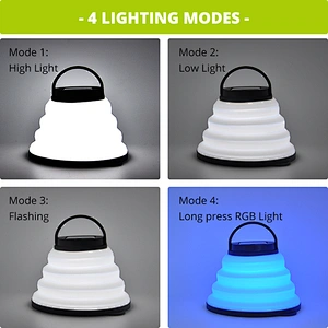 Fishing Camping Solar Lanterns Rechargeable Color LED Camping Light Extendable