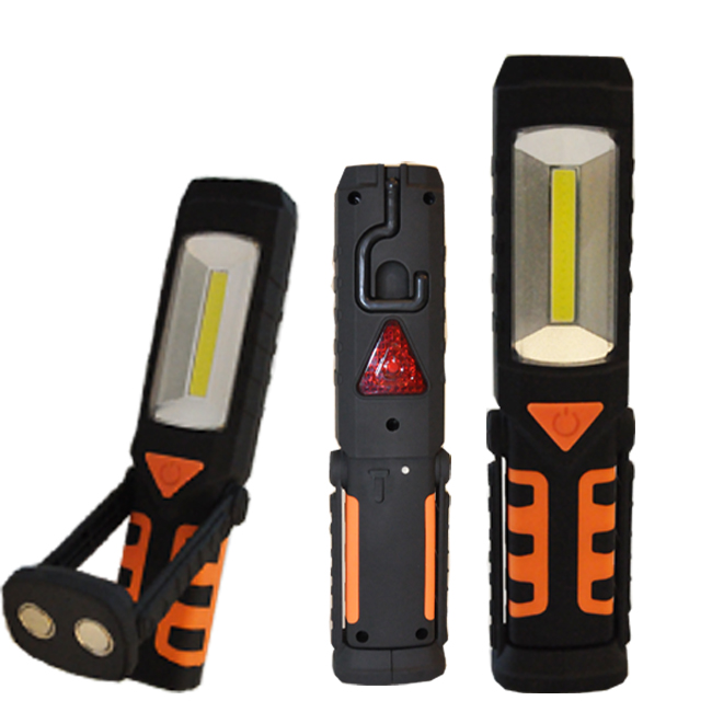 Mechanic COB Led Work Light Magnet Inspection Hand Tool Rechargeable With Triangle Red Flashing LED