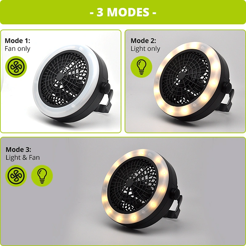 Camping Lantern 2 in 1 with Ceiling Fan Portable Tent Lights LED Hot