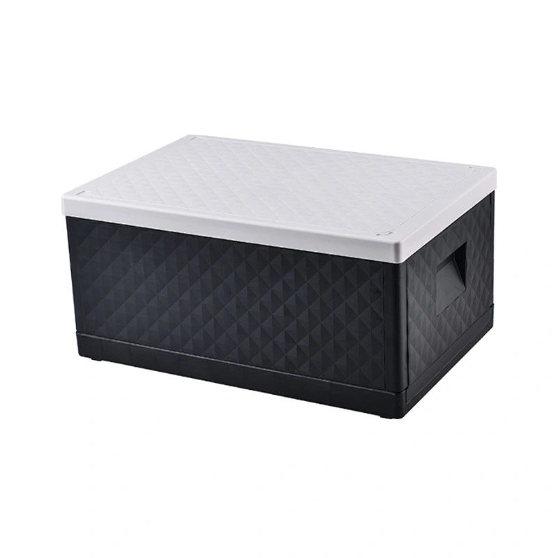 New design foldable transparent plastic car backseat organizer storage box with lid for clothes