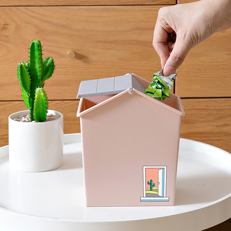 Amazon hot selling cute open top plastic mini desktop organizer table trash can storage bin , garbage can wholesale containers