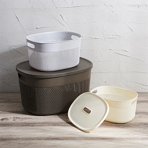 Plastic storage basket