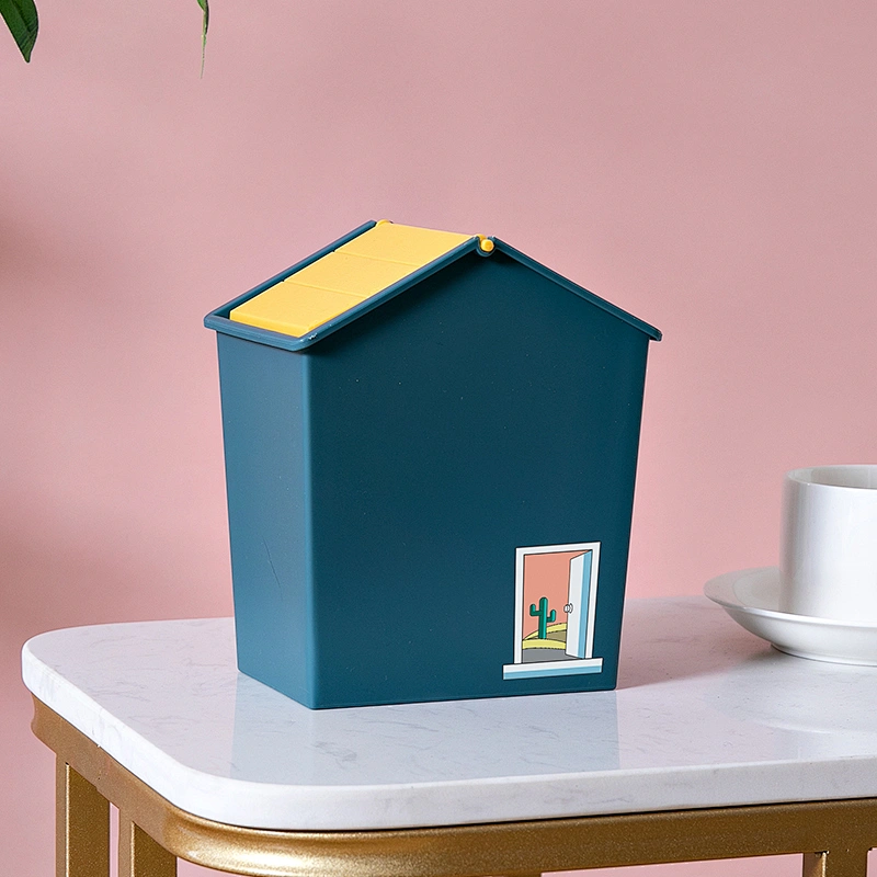 Amazon hot selling cute open top plastic mini desktop organizer table trash can storage bin , garbage can wholesale containers