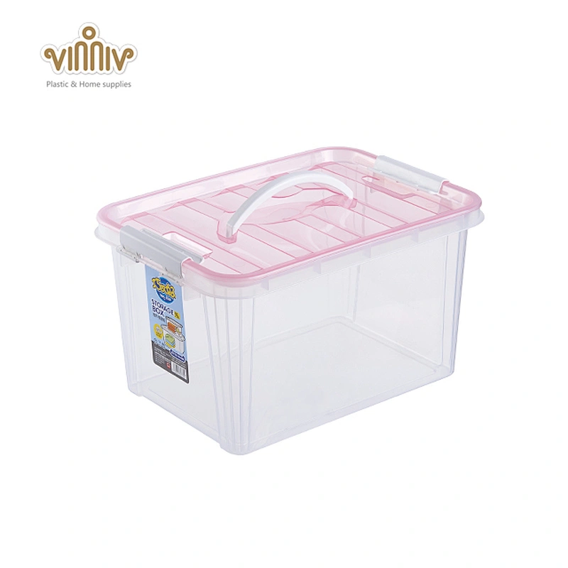 16L transparent portable plastic storage box