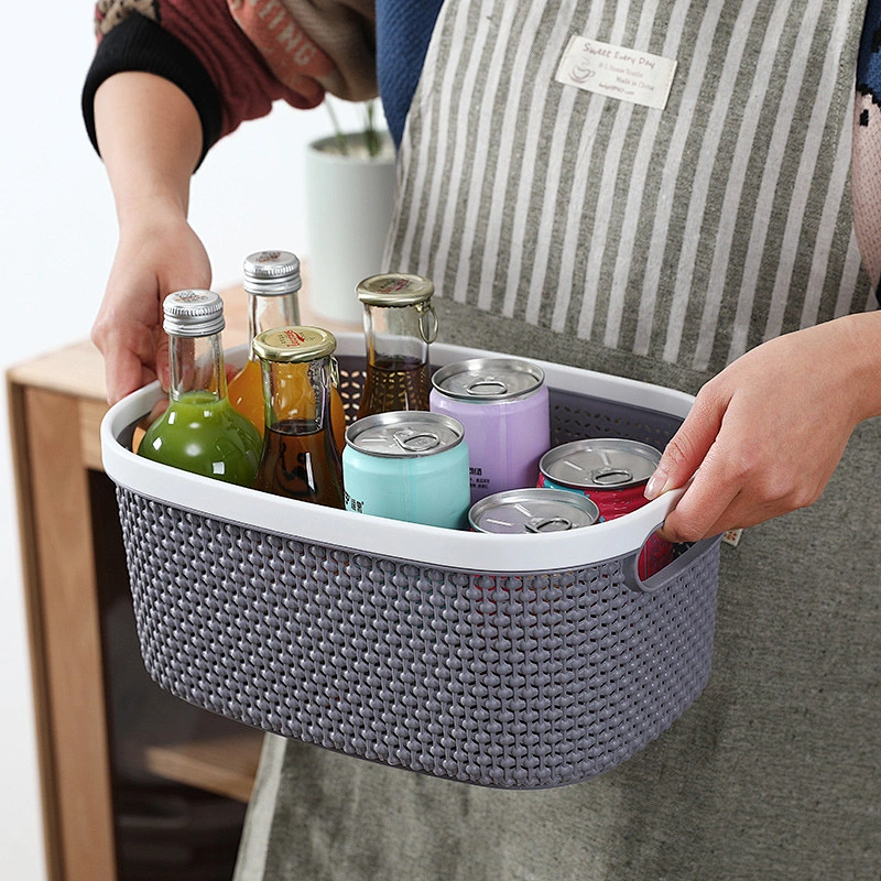 Amazon Hot sell Plastic storage basket basket container home office kitchen storage organiser Bins with handle