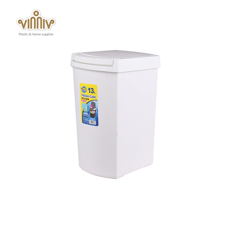 13L touch open indoor plastic trash can