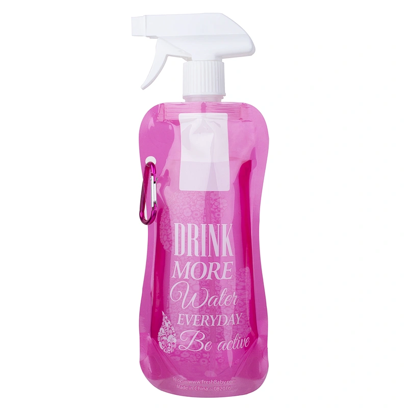 300ml collapsible fine mist water bottle with trigger spray foldable sprayer water bag