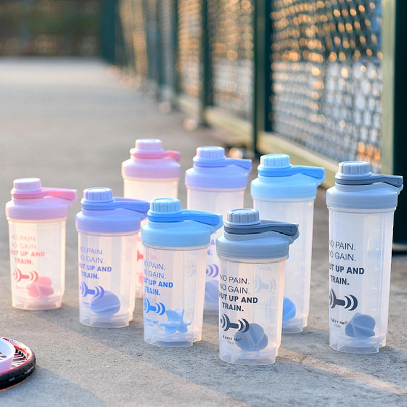 Best seller portable 500ml 700ml bpa free gym sports bicycle plastic protein shaker water bottles with Mixing Ball