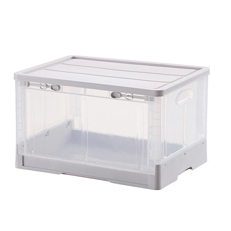 New design foldable transparent plastic car backseat organizer storage box with lid for clothes