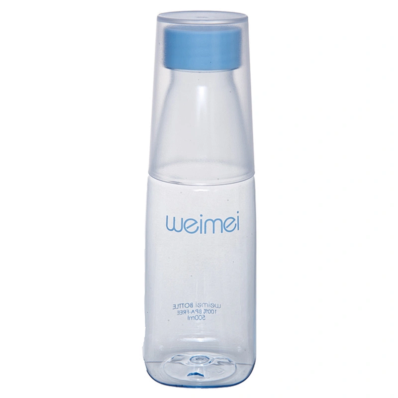 600ML TRITAN BPA Free Plastic Drinking Water Bottle With Cup