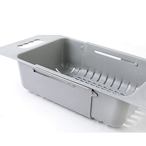 Kitchen Plastic Folding Retractable adjustment sink telescopic vegetable fruit washing storage basket drain basket