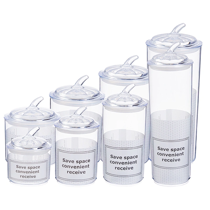Hallowmas candy Round Easy smooth Lock kitchen storage tank small clear plastic airtight food storage jar lid packaging
