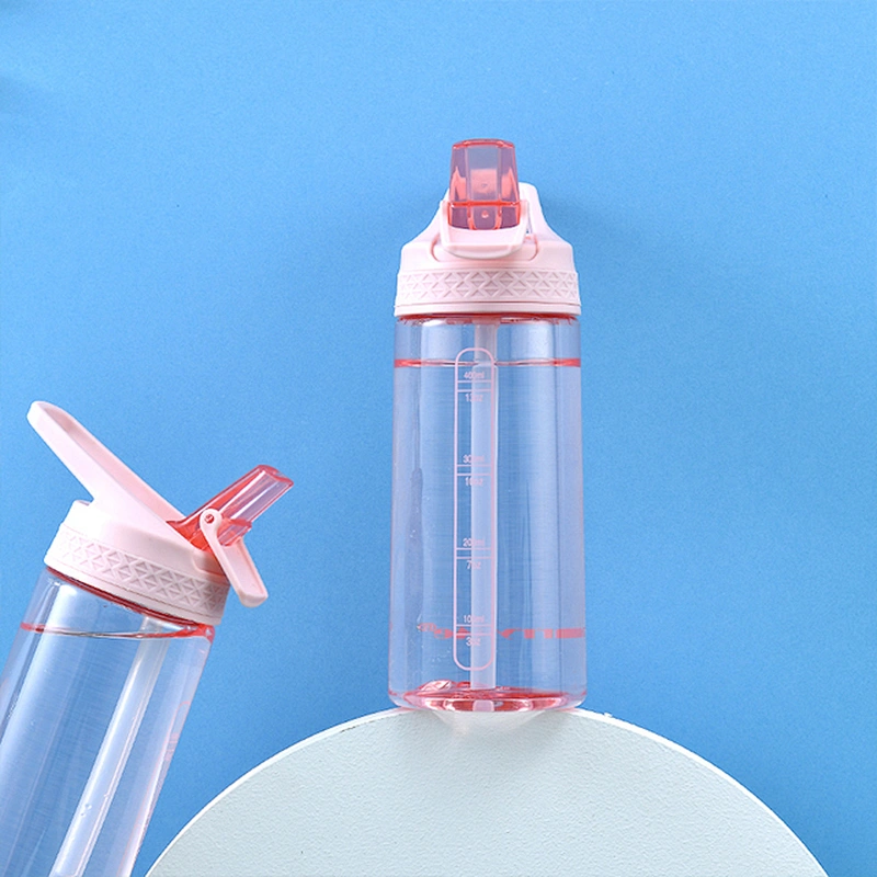 650ml custom motivational insulated drinking water bottle with straw plastic 500ml