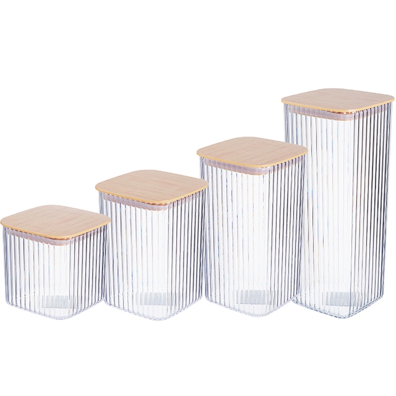 Eco-friendly Square wholesale canning plastic food storage jars food grade For Sugar,Candy, Cookie