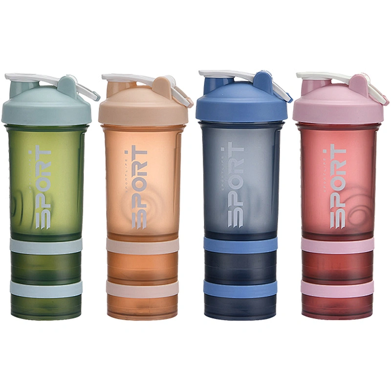 500ml 16oz PP biodegradable water logo custom bicycle sport gym portable protein shaker bottles with stainless steel ball
