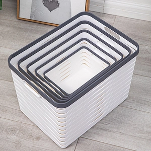 wholesale houseware custom stackable plastic pp laundry storage basket containers bathroom organizer for home use