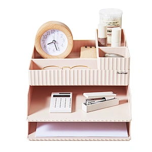 cosmetic make up stackable storage organizer tank box table basket with divider container Holder