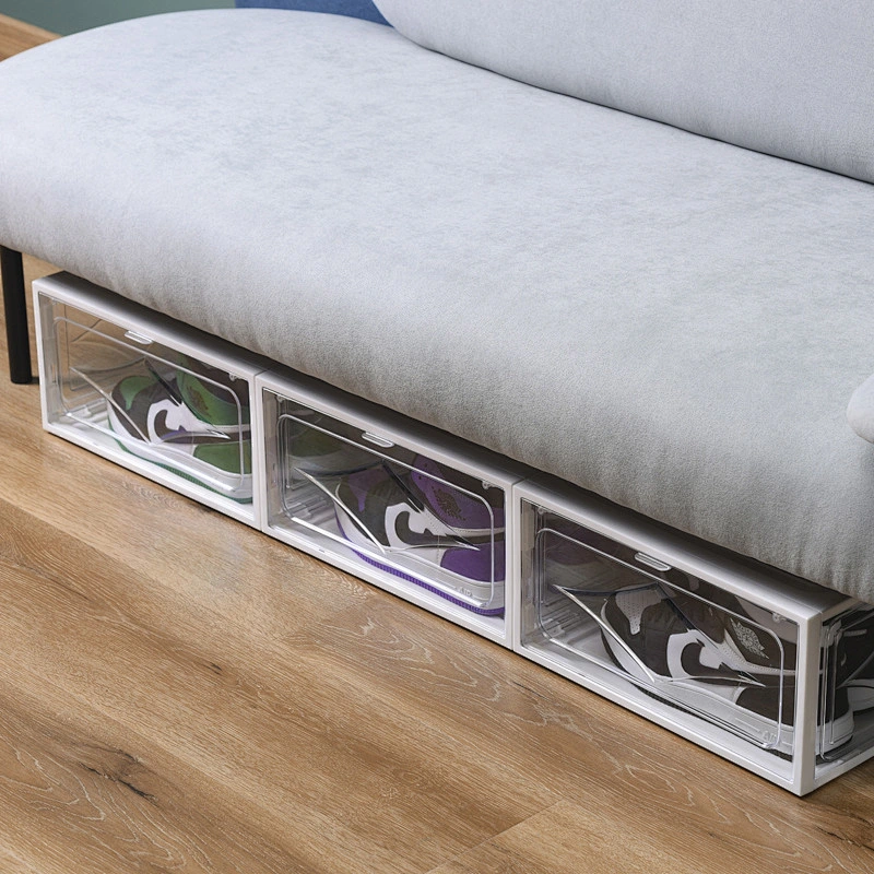 custom folding plastic clear snack nike sneakers storage box shoe packaging organizer boxes display case nike