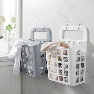 plastic small mesh woven laundry bath wall mounted storage