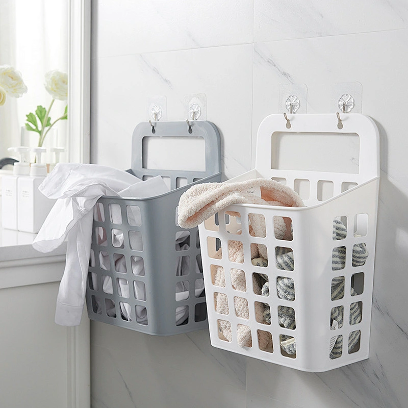 plastic small mesh woven laundry bath wall mounted storage