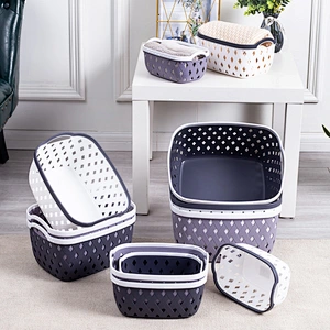 stacking bathroom small plastic toy basket office organizer with handle manufacturers